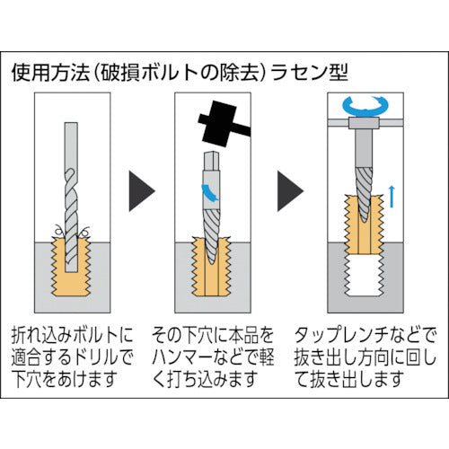 ＴＲＵＳＣＯ　エキストラクター　ラセン型　４．８〜６．４ｍｍ用　EX-801　1 本