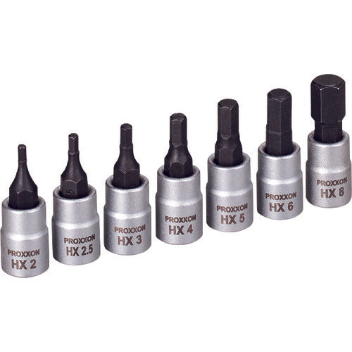 PROXXON 7-piece hex bit socket set 1/4" 83653 1 S
