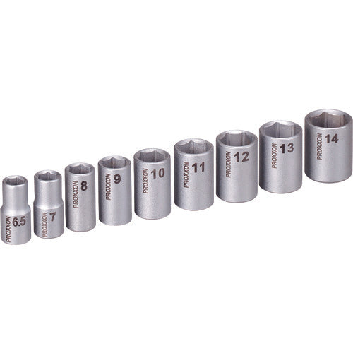 PROXXON 9-piece socket set (hexagonal type) 1/4" 83662 1 S