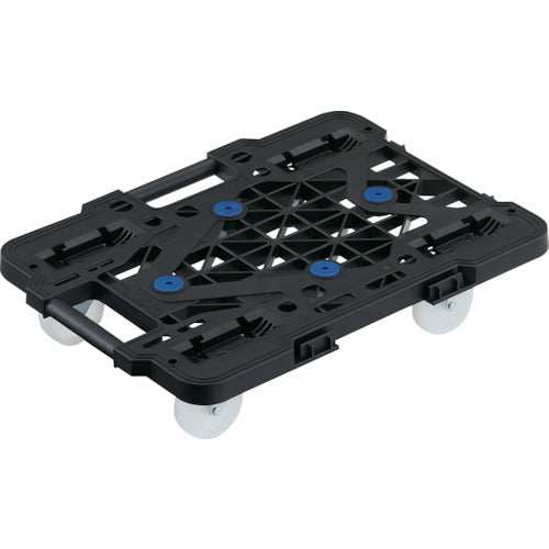 TRUSCO Plastic Platform Cart, Articulated Route Van, Mesh Type, 515 x 385, Nylon Wheels, All-Swivel, Black, MPK-500NJ-BK, 1 Unit