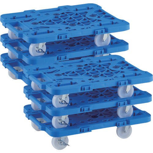 TRUSCO bulk purchase plastic platform cart articulated route van MPK-500NJS-B set of 6 MPK-500NJS-B-M6 1 S