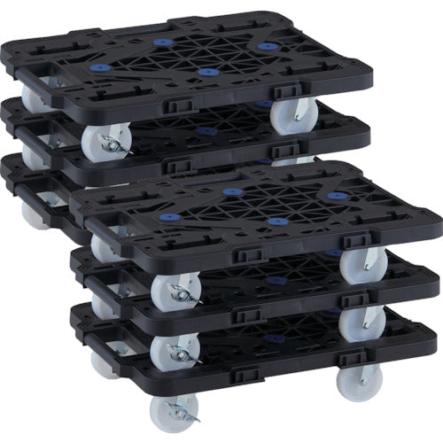 TRUSCO bulk purchase plastic platform cart articulated route van MPK-500NJS-BK set of 6 MPK-500NJS-BK-M6 1 S