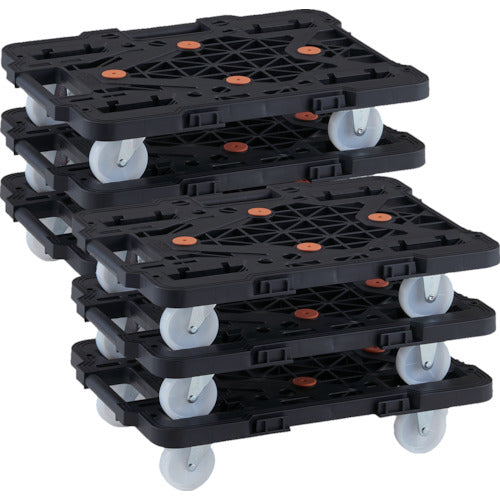 TRUSCO bulk purchase plastic platform cart articulated route van MPK-500N-BK set of 6 MPK-500N-BK-M6 1 S