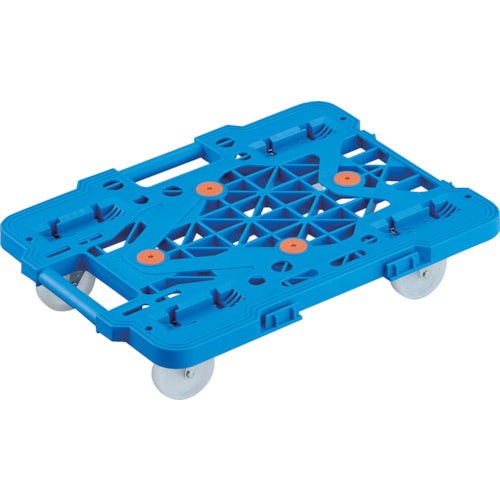 TRUSCO Plastic Platform Cart, Articulated Route Van, Mesh Type, 515 x 385, Nylon Wheels, Blue, MPK-500N-B, 1 Unit