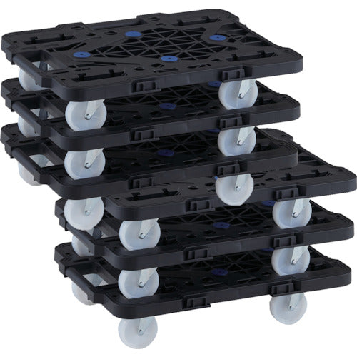 TRUSCO bulk purchase plastic platform cart articulated route van MPK-500NJ-BK set of 6 MPK-500NJ-BK-M6 1 S