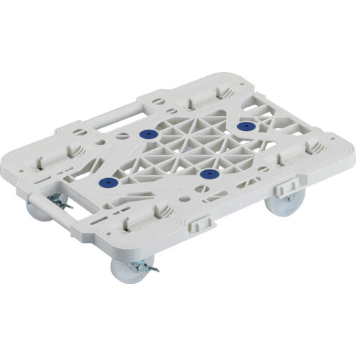 TRUSCO Plastic Platform Cart, Articulated Route Van, Mesh Type, 515 x 385, Nylon Wheels, 4 Swivel Wheels, with Stopper, White, MPK-500NJS-W, 1 Unit