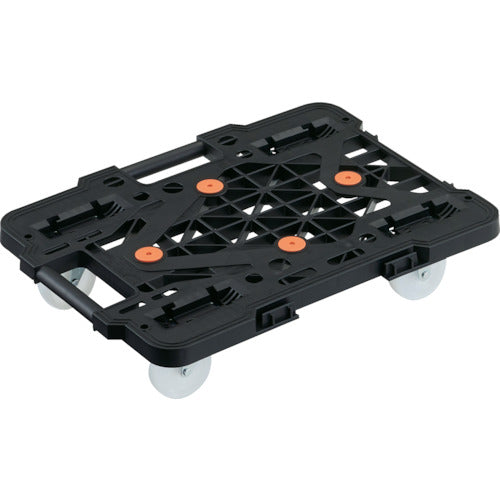 TRUSCO Plastic Platform Cart, Articulated Route Van, Mesh Type, 515 x 385, Nylon Wheels, Black, MPK-500N-BK, 1 Unit