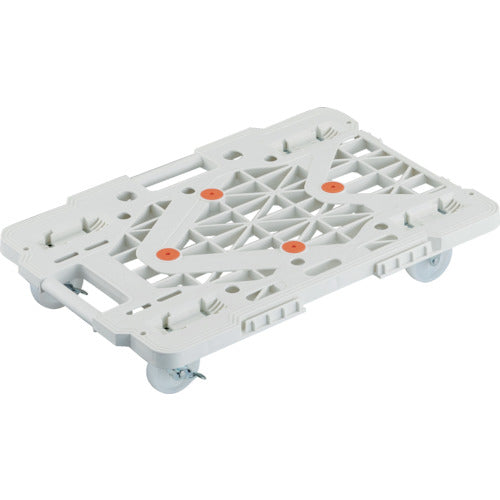 TRUSCO Plastic Platform Cart, Articulated Route Van, Mesh Type, 615 x 415, Nylon Wheels, Swivel Side Stopper Included, White, MPK-600NS-W, 1 Unit
