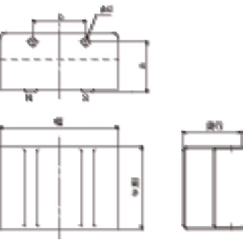 ＴＲＵＳＣＯ　マグネット鉄板分離器　６５Ｘ５５．５ＸＨ８７　１組２台入　TS-5　1 組
