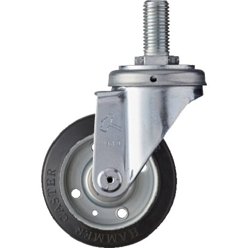 ハンマー　ねじ込み式旋回式ゴムキャスター　１００ｍｍ　420SA-R100　1 個