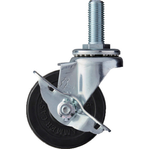 망치 나사식 식 선회식 고무 캐스터 75mm 스토퍼 부착 413SA-R75 1개