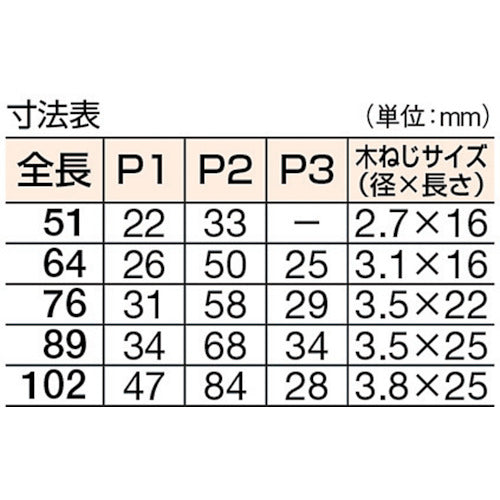 ＴＲＵＳＣＯ　ステンレス製厚口蝶番　全長５１ｍｍ　（４個入）　ST-888-51HL　1 袋