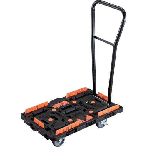 TRUSCO Interlocking Resin Platform Truck Beetle 700X450 5 Swivel Wheels 2 Wheels with Stoppers Removable Handle Spill Prevention Set Stopper Brazing BT700KJ5S2H-E100T 1 Unit