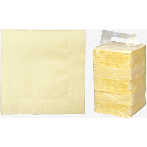 Daikoku Color Napkins, Four-Fold, Yellow, Pack of 500, 902591, 1 PK