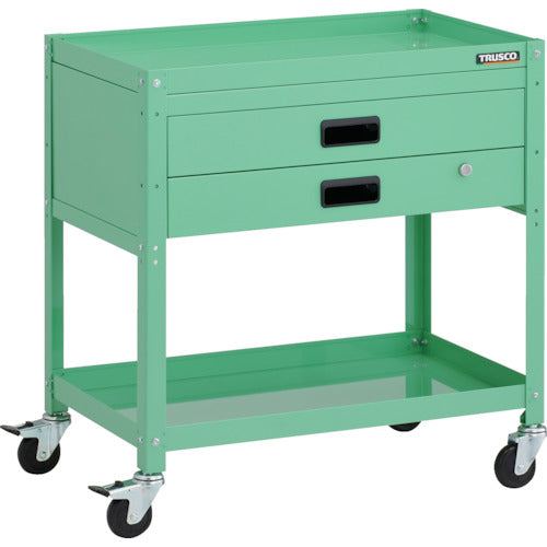 TRUSCO Tool Wagon Rabbit Wagon 700 x 450 x H740 with 2 drawers, rubber wheels, Young Green RBW-772X-YG 1 unit