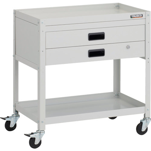 TRUSCO Tool Wagon Rabbit Wagon 700 x 450 x H740 with 2 drawers, rubber wheels, white RBW-772X-W 1 unit