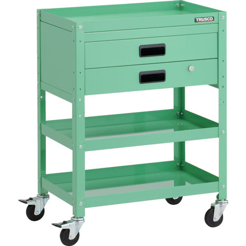 TRUSCO Tool Wagon Rabbit Wagon 600X400XH810 2-drawer with rubber wheels Young Green RBW-863X-YG 1 unit