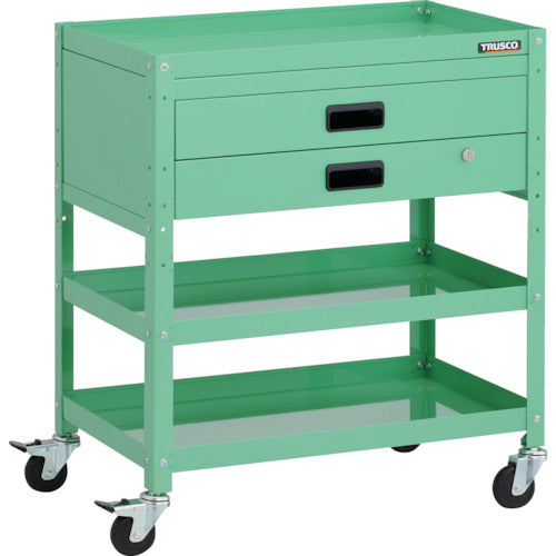 TRUSCO Tool Wagon Rabbit Wagon 700 x 450 x H810 with 2 drawers, rubber wheels, Young Green RBW-873X-YG 1 unit