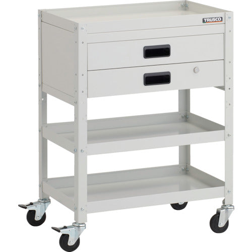 TRUSCO Tool Wagon Rabbit Wagon 600 x 400 x H810 with 2 drawers, rubber wheels, white RBW-863X-W 1 unit