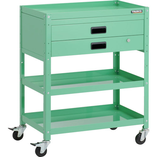 TRUSCO Tool Wagon Rabbit Wagon 700 x 450 x H880 with 2 drawers, rubber wheels, Young Green RBW-973X-YG 1 unit