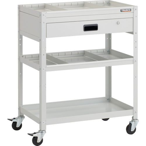 TRUSCO Tool Wagon Rabbit Wagon 700 x 450 x H880 1 drawer with 2 dividers Rubber wheels White RBW-973S2V-W 1 unit