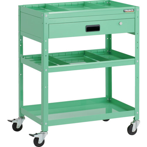 TRUSCO Tool Wagon Rabbit Wagon 700 x 450 x H880 1 drawer with 2 dividers Rubber wheels Young green RBW-973S2V-YG 1 unit
