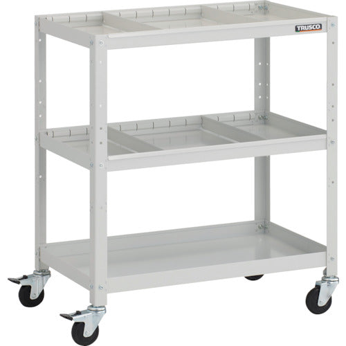 TRUSCO Tool Wagon Rabbit Wagon 700 x 450 x H810 with 2-tiered dividers, rubber wheels, white RBW-873S2-W 1 unit