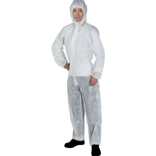 TRUSCO Non-woven Disposable Protective Clothing, Hooded Overalls, XL Size, TRV2-XL, 1 Piece