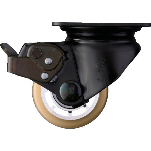 해머 저상 중하중용 선회식 우레탄 바퀴(알루미늄 휠·볼 베어링) 65mm 스토퍼 부착 545S-BAU65 1개