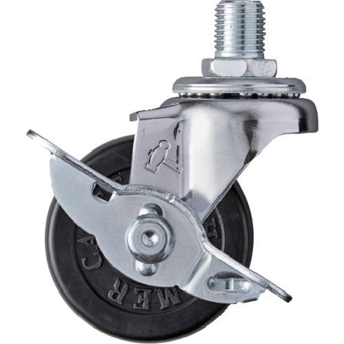 망치 나사 포함 선회식 고무 바퀴 50mm M12 스토퍼 부착 415A-30R50 1개