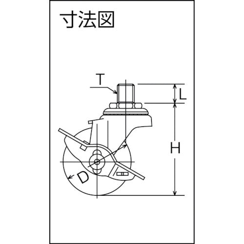 망치 나사 포함 선회식 고무 바퀴 75mm M12 스토퍼 부착 415A-30R75 1개
