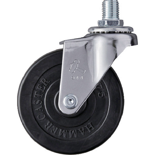 망치 나사 포함 선회식 고무 바퀴 75mm M12 420A-30R75 1개