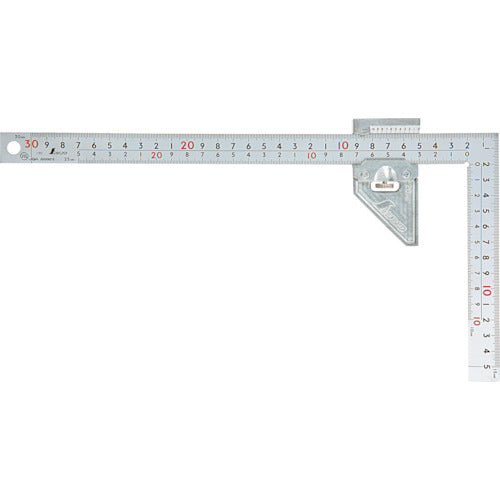Shinwa Curved Ruler, Thick and Wide, Silver, 30cm, Same Markings on Both Sides, 8 Levels, Metal Stopper, JIS 12486, 1 Piece