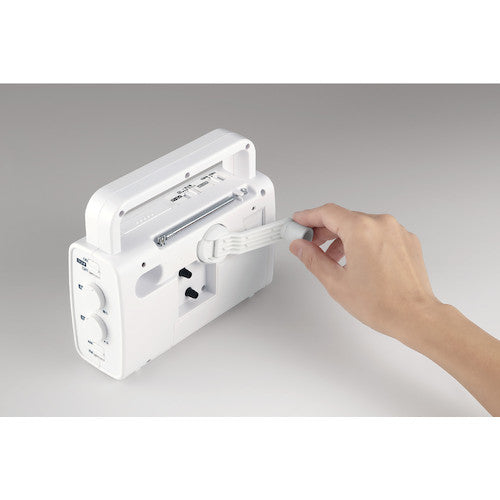 Citizen Disaster Prevention Clock Radio, Rechargeable, Power Generator, Light, Smartphone Compatible, White, 4RQ001-003, 1 pc