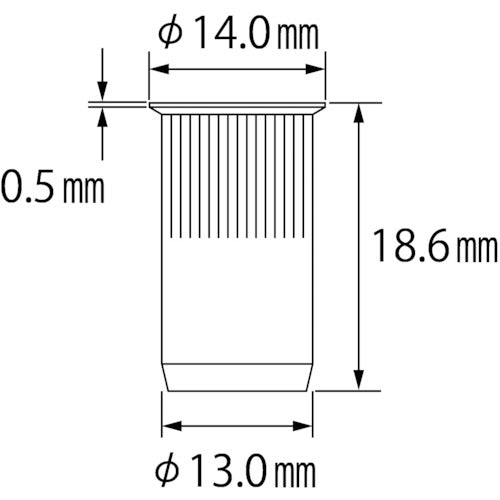 エビ　ローレットナット（薄頭・スチール製）　エコパック　板厚４．０　Ｍ１０Ｘ１．５（１０個入）　NSK10RMP　1 PK