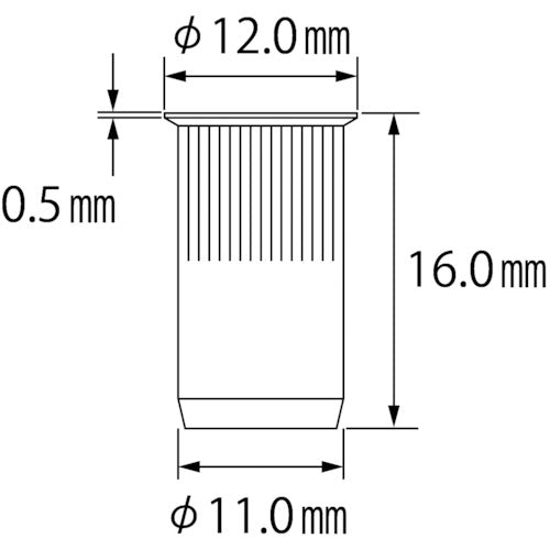 エビ　ローレットナット（薄頭・スチール製）　エコパック　板厚４．０　Ｍ８Ｘ１．２５（１５個入）　NSK8RMP　1 PK