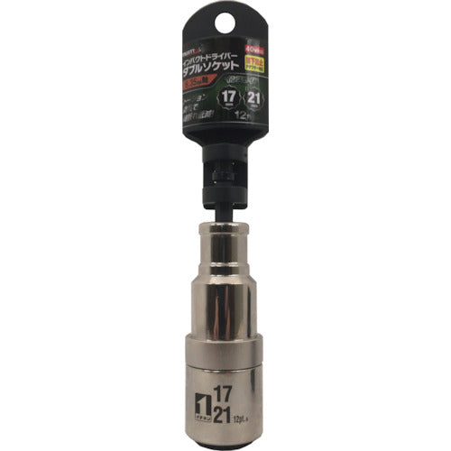 ＭＵＳＴＴＯＯＬ　インパクトドライバーソケット　ダブル　１７×２１ｍｍ　１２角　ＩＤ１７２１Ｉ−１２Ｋ　19756　1 個