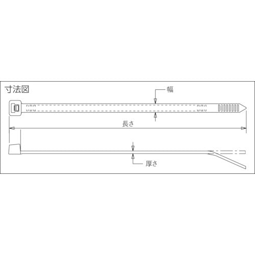 ストロングホールド　ナイロン結束バンド　ナチュラル　長さ１８８ｍｍ　幅４．８ｍｍ　１００本入り　Ｓ７−５０−Ｃ　S7-50-C　1 袋