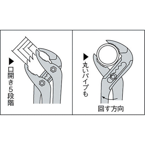 スーパー　ウォーターポンププライヤ（ＪＩＳ）柄部先端Θドライバー付　GW250H　1 丁