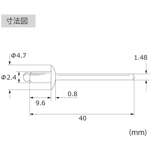 エビ　ブラインドリベット（丸頭）　ステンレス／スティール製　３−４（１０００本入）　LSS34　1 箱