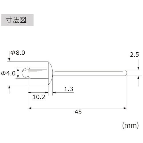 エビ　ブラインドリベット（丸頭）　ステンレス／スティール製　５−４（１０００本入）　LSS54　1 箱