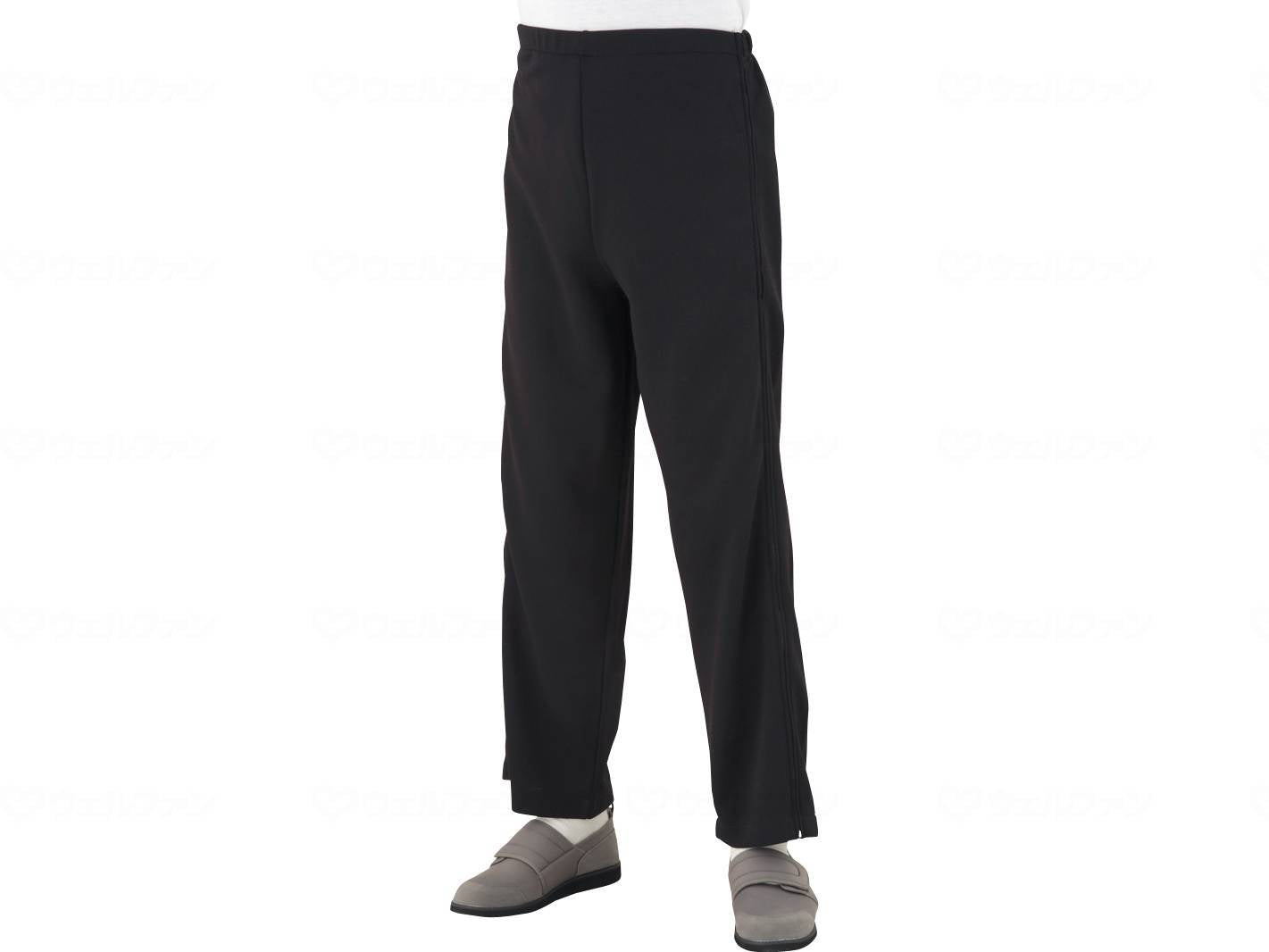 Care Fashion Men's Fully Open Side Jersey Pants, Black, Size L