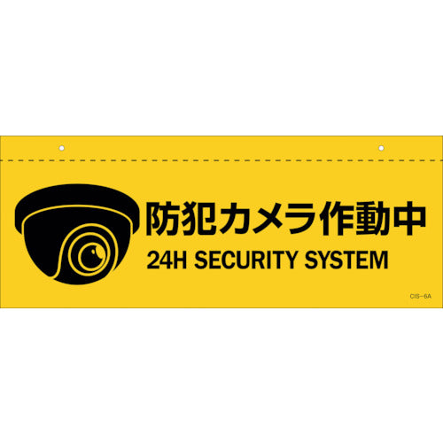 Green Cross Illustration Sign (for ceiling) Security camera in operation CIS-6 A 140 x 360 mm PET 407061 1 sheet