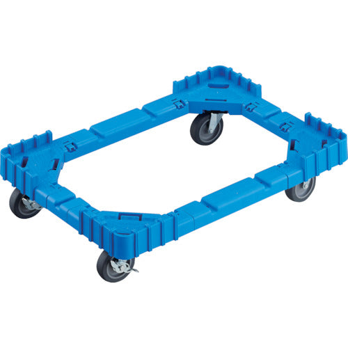 TRUSCO OC Dolly for 50L containers, Elastomer wheels, 4-wheel free stopper, Blue, OCD-50AS-B, 1 unit