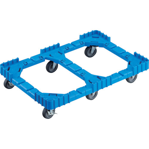 ＴＲＵＳＣＯ　ＯＣドーリー　７５Ｌオリコン用　エラストマー車輪　６輪自在ストッパー付　ブルー　OCD-75AS-B　1 台