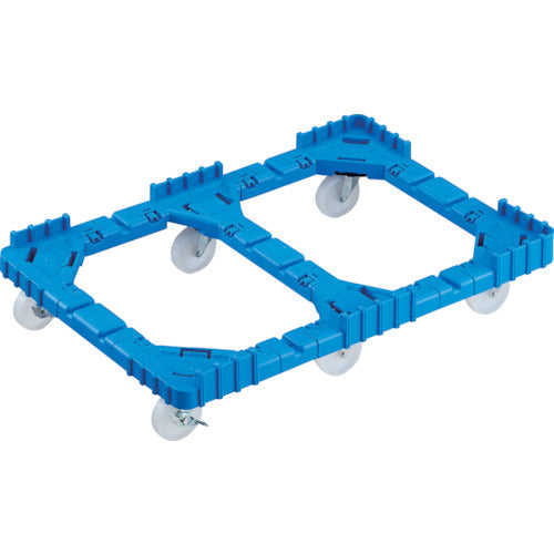 ＴＲＵＳＣＯ　ＯＣドーリー　７５Ｌオリコン用　ナイロン車輪　６輪自在ストッパー付　片側ガード無し　ブルー　OCD-75BNS-B　1 台