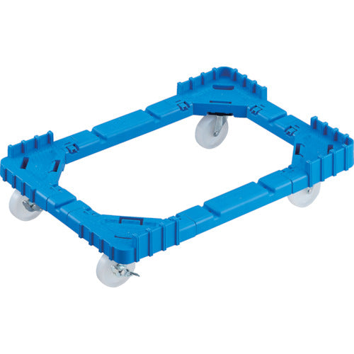 ＴＲＵＳＣＯ　ＯＣドーリー　５０Ｌオリコン用　ナイロン車輪　４輪自在ストッパー付　片側ガード無し　ブルー　OCD-50BNS-B　1 台