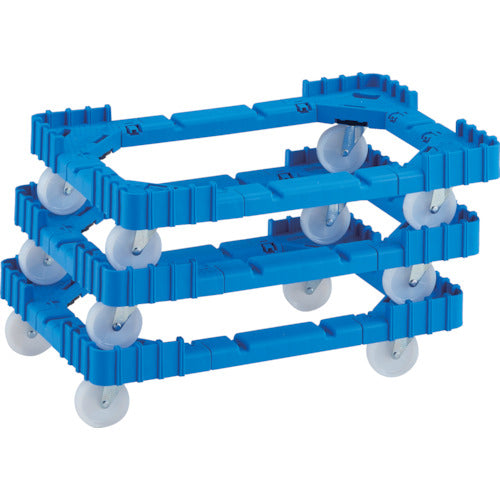 TRUSCO OC Dolly for 50L containers, nylon wheels, 4 free-moving wheels, blue, OCD-50AN-B, 1 unit