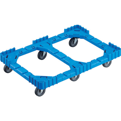 TRUSCO OC Dolly for 75L containers, Elastomer wheels, 6 free-moving wheels, Blue, OCD-75A-B, 1 unit