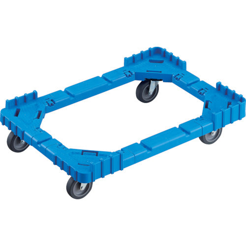 ＴＲＵＳＣＯ　ＯＣドーリー　５０Ｌオリコン用　エラストマー車輪　４輪自在　片側ガード無し　ブルー　OCD-50B-B　1 台